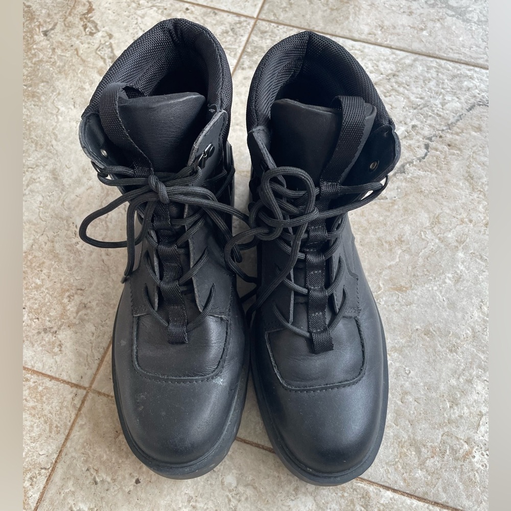 UGG Black waterproof Lace-Up combat boots